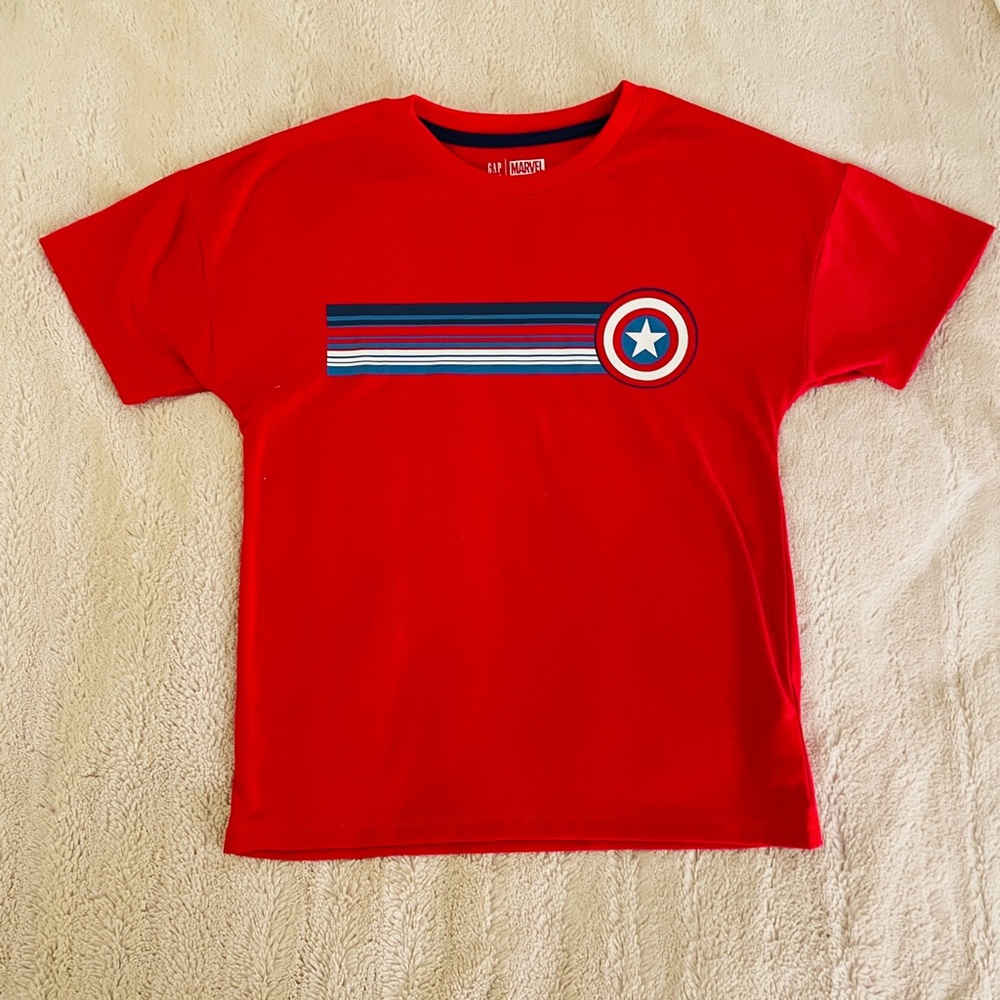 Boys Captain America Red Short-sleeve T-shirt